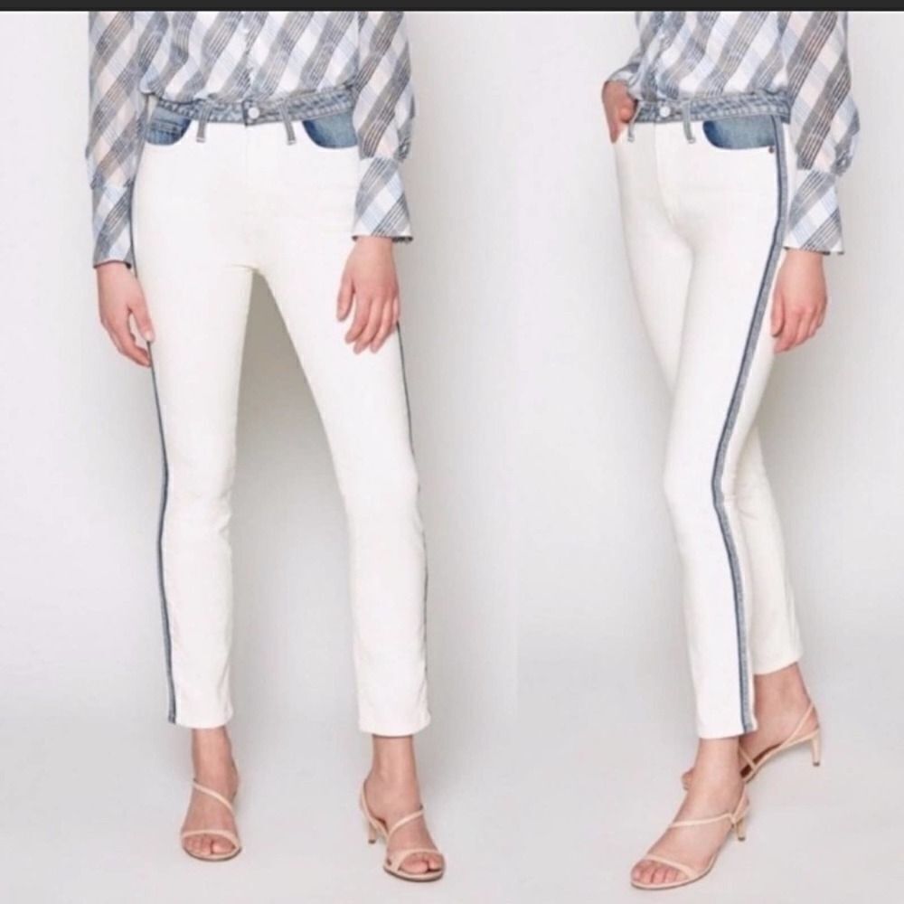 Joie Gracelyn Borderline White Blue High Rise Jean